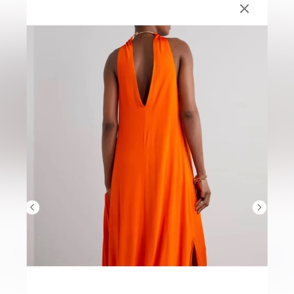 New Cult Gaia Luna Embellished Draped Stretch-jersey Gown Orange Sz Small 0 - Picture 4 of 5